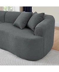 Streamdale Furniture Streamdale Curved Lamb's Wool Modular Sectional Sofa - Gray