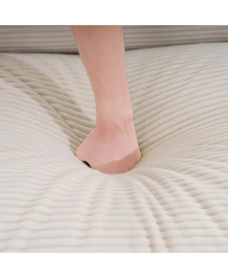 Streamdale Furniture Streamdale Light Beige Corduroy Accent Chair with Pillow for Living Room/Bedroom