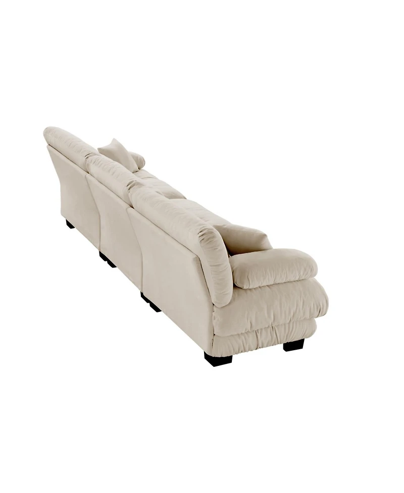 Streamdale Furniture 3-Seater Modular Sectional Sofa, Deep Seat Chenille Couch for Living Room