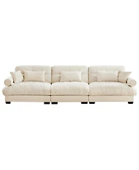Streamdale Furniture Streamdale Extra Large 3 Seat Modern Velvet Sofa, Oversize, Cloud-Like Comfort, Cream