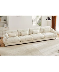 Streamdale Super Comfort Oversized Modular Velvet Sectional Sofa Couch with Ottoman