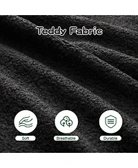 Streamdale Furniture Streamdale U-shaped Soft Teddy Fabric Boneless Sofa, Assembly Chaise, Black