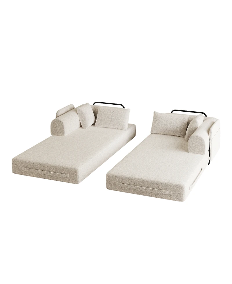 Streamdale Convertible Sleeper Sofa Bed with Pillow, Chenille Folding Mattress Couch