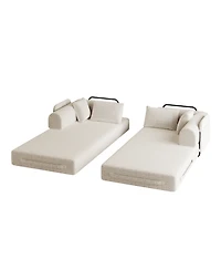 Streamdale Convertible Sleeper Sofa Bed with Pillow, Chenille Folding Mattress Couch