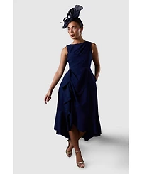 Coast Crepe Ruffle Dress With Low Back