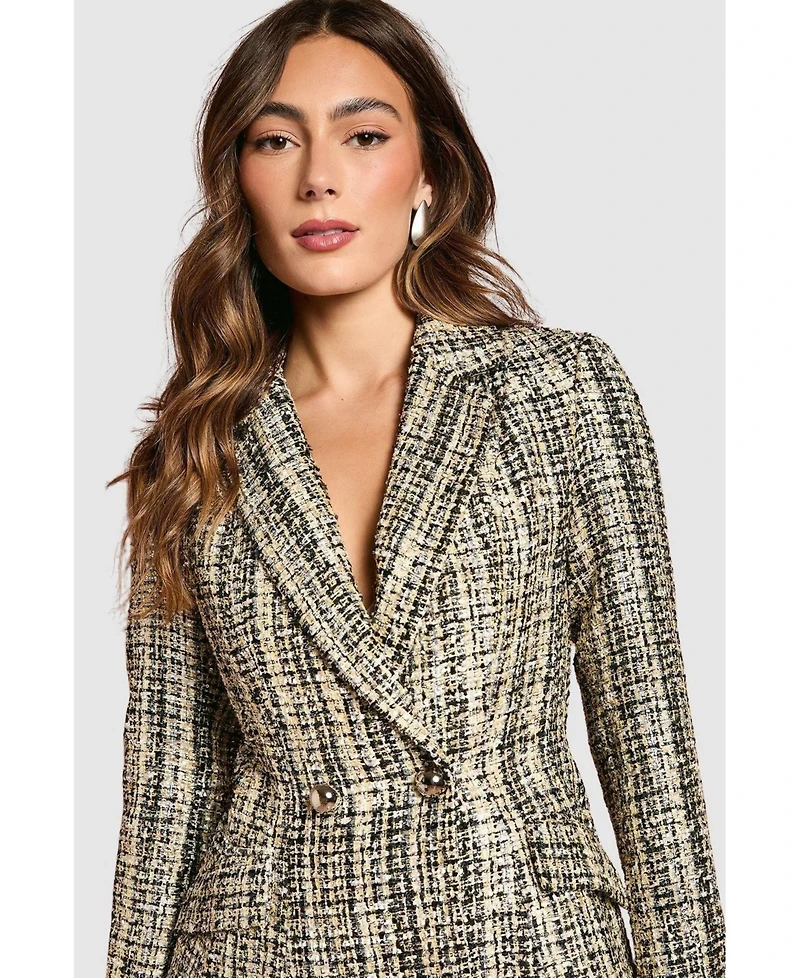 Coast Women's Sequin Tweed Fitted Blazer