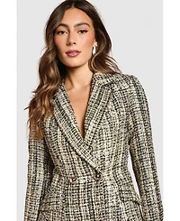 Coast Women's Sequin Tweed Fitted Blazer