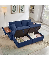 Streamdale Furniture Streamdale Comfortable Fluffy Corduroy Lazy Sofa with Storage