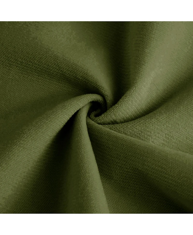 Streamdale Furniture Olive Green Velvet Two-Seater Sofa with Ottoman and Pillows