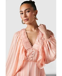 Coast Women's Frill Midi Dress With Blouson Sleeve