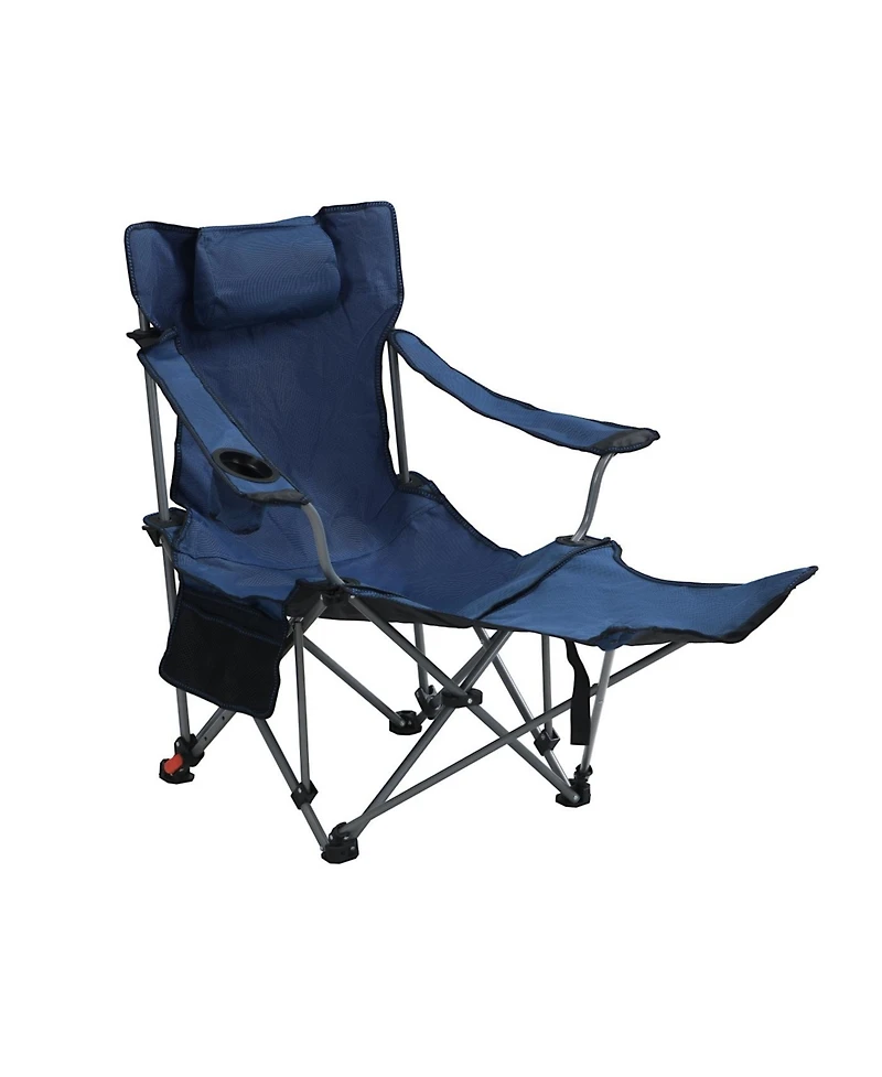 Streamdale Furniture Streamdale Outdoor Camping Chairs Folding Portable Adjustable Reclining Chair Dark Blue