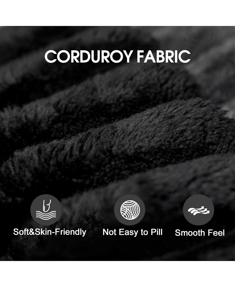 Streamdale Cloud Sofa, Corduroy, Deep Seat, Double-layer, Removable Cushion, Black