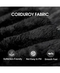 Streamdale Cloud Sofa, Corduroy, Deep Seat, Double-layer, Removable Cushion, Black