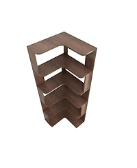 Streamdale 6 Tier L-Shaped Corner Bookshelf with Anti-Drop & Anti-Tipping Device - Dark Brown