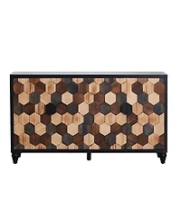Streamdale Distressed Honeycomb Pattern Storage Cabinet with Doors