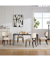 Streamdale Wooden Dining Chairs Set of 2, Modern Fabric Upholstered Kitchen Chairs