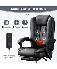 Streamdale Furniture Streamdale Massage Office Chair with Heat, Vibration, Foot Rest & Reclining Backrest