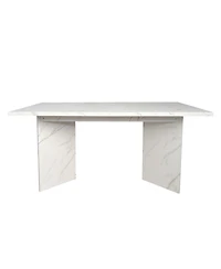 Streamdale Furniture Extendable Faux Marble Dining Table (Seats 6-10)
