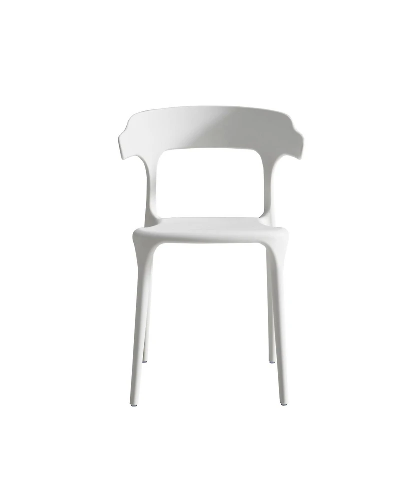 Streamdale Furniture Stackable White Plastic Dining Chairs - Set of 4