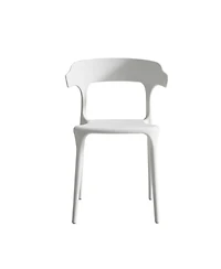 Streamdale Furniture Stackable White Plastic Dining Chairs - Set of 4
