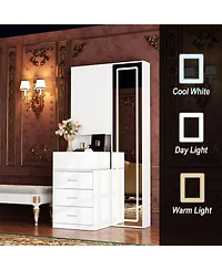 Homsee Luxury black aluminum alloy tempered glass doors, 4-door wardrobes, bedroom armoire, Closet