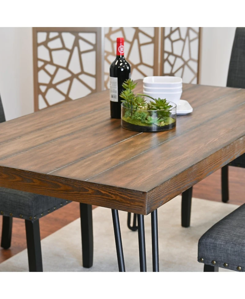 Streamdale Furniture 6-Piece Dining Set with Upholstery Bench, 3 Colors