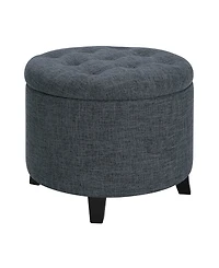 Convenience Concepts 17" Plywood Round Storage Ottoman