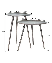 Convenience Concepts 2-Pc. Bali Metal Nesting End Tables