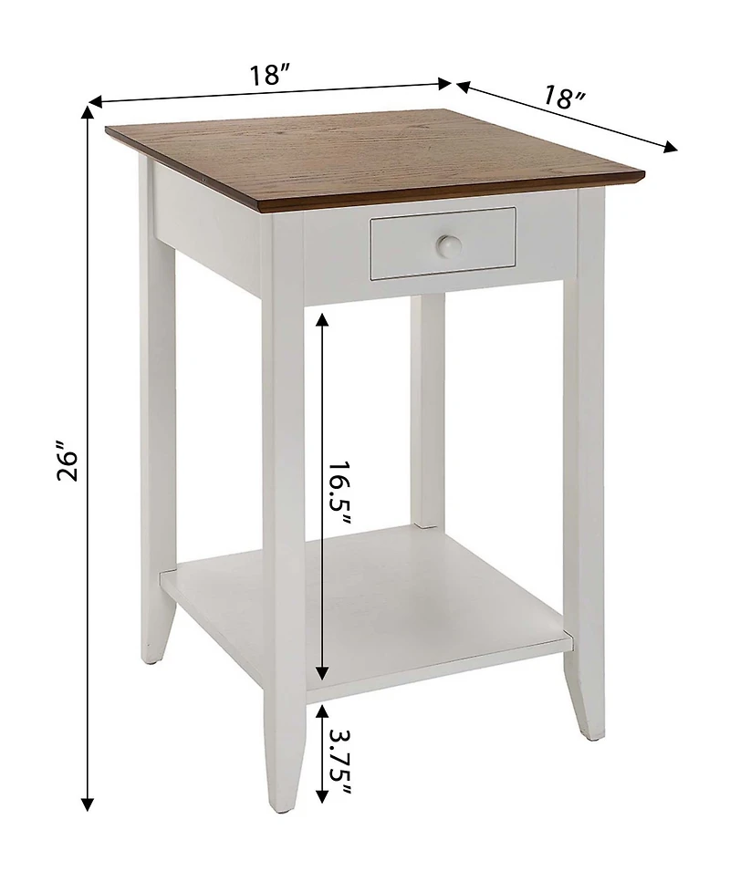 Convenience Concepts 18" Wood Heritage 1 Drawer End Table