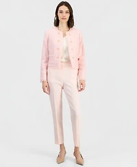 Tahari Asl Women's Fringed Boucle Cropped Jacket