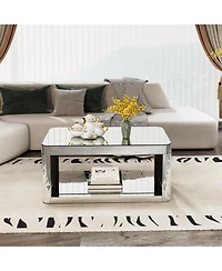 Streamdale Furniture Baked curved mirror Coffee Table for Living Room
