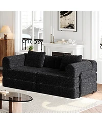 Streamdale Furniture 72.4" Convertible Sofa Bed with Storage Pockets and Cushions