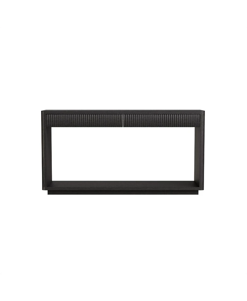 Streamdale Furniture 60" Modern 2-Drawer Fluted Console Table - Wood Veneer Sofa Table