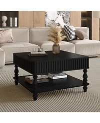 Streamdale Furniture Fluted Lift-Top Coffee Table with Storage