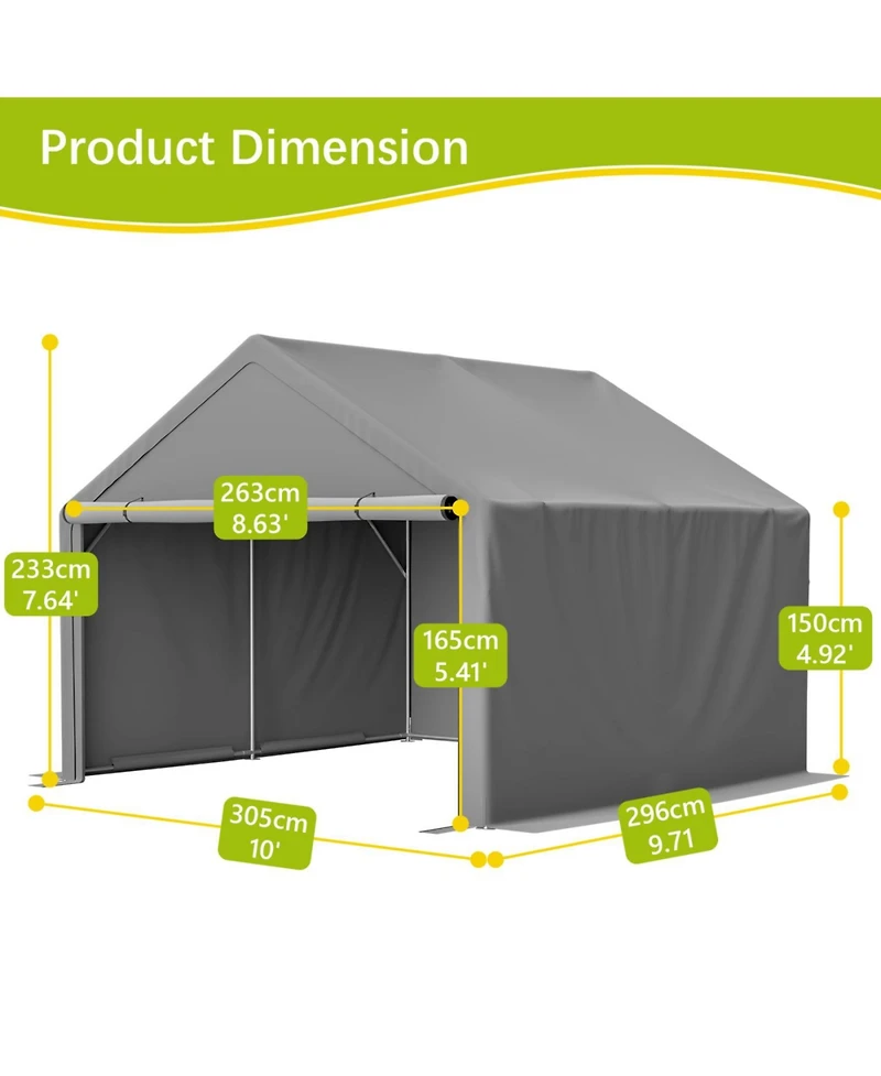 Streamdale Furniture 10x10ft Outdoor Storage Shed - All-Weather Garden Shelter for Tools and Bikes