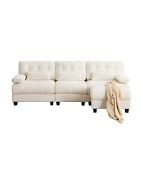 Streamdale Furniture 93" 3+1 Seater Sofa w/ Ottoman, Adjustable Backrest