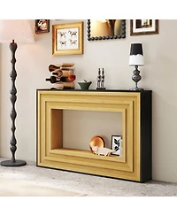 Streamdale Furniture Modern Contrast Console Table with Layered Wood Frame and Top