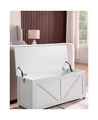 Streamdale Furniture Retro Toy Box Organizer Entryway Storage Bench with 2 Hinges