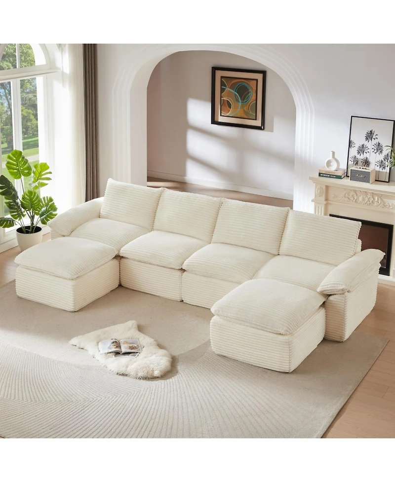 Streamdale Furniture Modern Corduroy Cloud Sofa, Freely Combined, Comfortable Sitting Experience