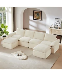 Streamdale Furniture Modern Corduroy Cloud Sofa, Freely Combined, Comfortable Sitting Experience