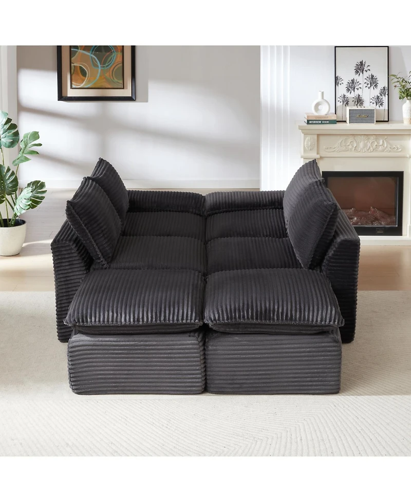 Streamdale Furniture Modern Corduroy Cloud Sofa, Freely Combinable, Comfortable for Homes