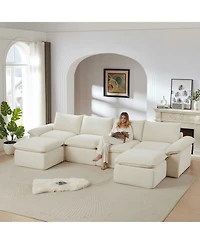 Streamdale Furniture Modern Corduroy Cloud Sofa, Freely Combined, Comfortable Sitting Experience