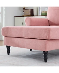 Streamdale Furniture Modern Minimalist Chenille Chaise Lounge Recliner Sofa with Armrests & Storage