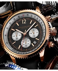 Stuhrling Turbine 4015 Men s Chronograph Watch – 44mm Quartz Movement, Tachymeter Bezel, Aviation-Inspired Design