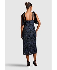 Coast Women's Velvet Lace Tie Shoulder Dress