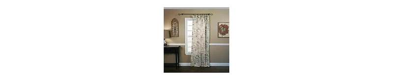 Ellis Curtain Script 100 Percent Fabric Perfect Decorative Classic Print Rod Pocket Panel Window Curtain - 48 x 84, Black
