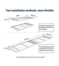 Fleximounts BR24-e 24 Deep × 48 Wide Heavy-Duty Wall Shelf with Brackets (White) 2-Pack