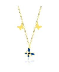 Etoielle Little Girls Enamel and Gold Over Silver Butterfly Necklace