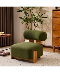 Streamdale Furniture Modern Boucle Lounge Chair with Solid Wood Frame