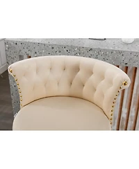 Streamdale Furniture Velvet 360 Rotating Bar Chair with Adjustable Height - Modern Kitchen Island Chair